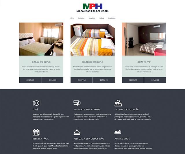 Site do Hotel Palace com reservas e hospedagem em Macaúbas BA