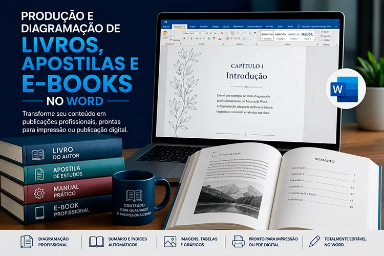 Produção e diagramação de livros no Word em Paramirim