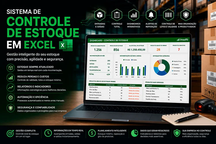Sistema de Controle de Estoque em Excel personalizado para empresas
